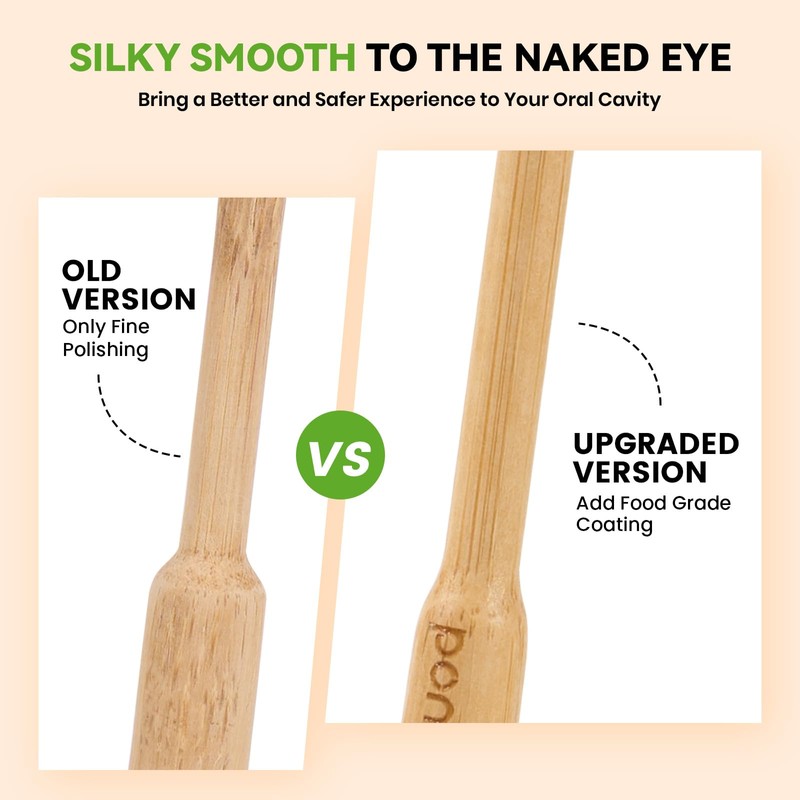 PONPACE Bamboo Toothbrush Heads Compatible with 7AM2M, Soft Charcoal Infused