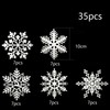 HERZWILD Christmas Snowflake Ornaments 35pcs snowflake hanging decorations White Snowflake