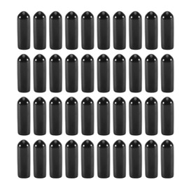 400Pcs Rubber End Caps 4mm ID PVC Round Tube Bolt Cap Cover Screw Thread Protectors Black