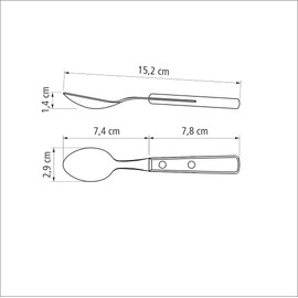 Tramontina 21107/490 Wooden Handle Teaspoon, Polywood, 5.9 inches (15 cm), Dark Brown, Dishwasher Safe, Durable, Lightweight, Natural Wood, Made in Brazil