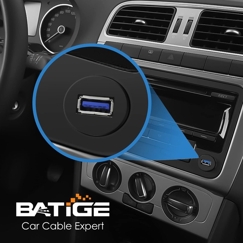 BATIGE Single Port USB 3.0 Male to Female AUX Car