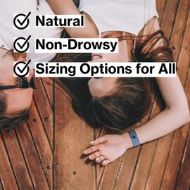 Blisslets Acupressure Relief Band - Wind & Waves Collection - Stylish Wellness Bracelets for Queasiness Relief | Travel, VR, Pregnancy, Cruise (Indigo/Gray, Small - less than 5 5/8")