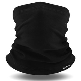 GoxRunx Winter Neck Gaiter Warmer, Soft Fleece Face Mask Scarf (Black)