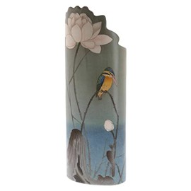 Kason - Kingfisher with Lotus Flower Vase