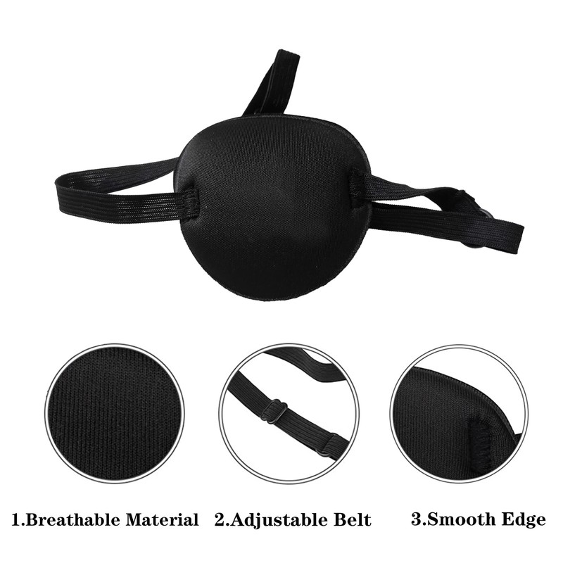 MYUBWTF Black Single Eye Mask, Pirate Skull Crossbone eye patch，Adjustable