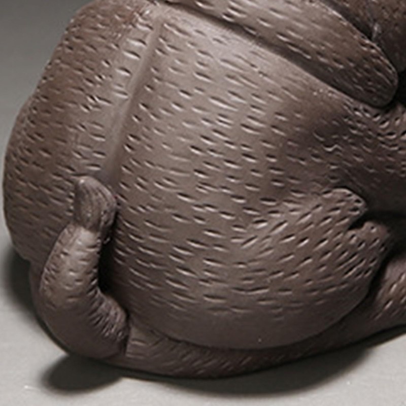 Yosoo Handcrafted Hippo Figurine, Clay Ceramic Tea Pet Sculpture, Symbolizes