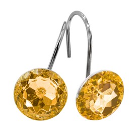 MitoVilla Yellow Shower Curtain Hooks Rings, Gold Metal Shower Hooks for Fall Shower Curtain or Liner, Shower Rings for Curtain Accessories and Bathroom Shower Rod, 12 Pack Set