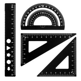 4 Pieces Aluminium Alloy Ruler Set, Metal Architect Scale Ruler Set, Technical Drawing Set for Mathematics and Geometry, Tool Scale Ruler Set for Students, Teachers, Engineers and Draftsmen