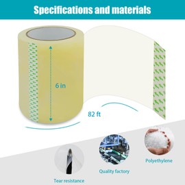 Baiyouli 6 in x 82 Ft Greenhouse Repair Tape 6 mil Extra Strong Clear Polythene Repair Tape Plastic Sheeting Waterproof Sealing Tape Polytunnel Cover Flim for Greenhouses, Windows, Doors, Roofs