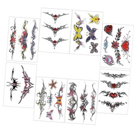 OHPHCALL Flower Temporary Waterproof Scar Covers Women's Body Stickers Easy to Apply 8 Sheets Pack