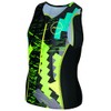 ZONE3 Unisex-Youth Kids Adventure Tri Top, Digital Print-Black/Green/Yellow, S