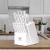 HUNTER.DUAL Kitchen Knife set, 15 Pcs w/ Block Self Sharpening,