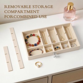 Laetass Earring/Jewelry Holder Organizer With Faux Diamonds,Jewelry organizers and storage with 5 Drawers,Jewelry Organizer Box with Adjustable Velvet Trays for Women