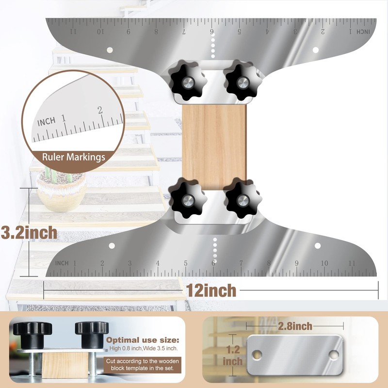 NAACOO Stair Tread Template Tool, Stair Measuring Tool, Tread Jig
