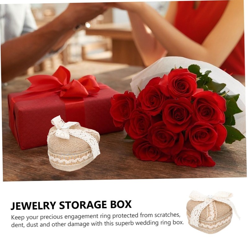 Baluue Heart Shaped Ring Storage Box Durable Jewelry Packing Case