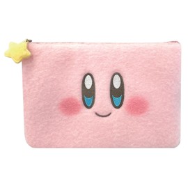 Kirby Fluffy Pouch (Smile) – 8.7 Inch Plush Cosmetic Bag, Jewelry Organizer, Travel Storage Case