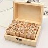 Bavane 40PCS Cute Mini Wood Rubber Stamp Set DIY Diary