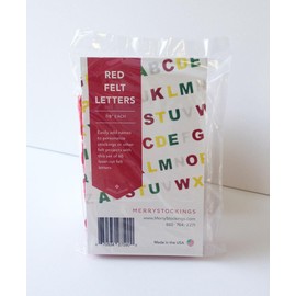 RED Felt Letters, Laser Cut, Perfect Way to Personalize a Bucilla Felt Stocking kit. Great Way to add Customization to a Christmas Craft Project. Letters are 7/8" high.