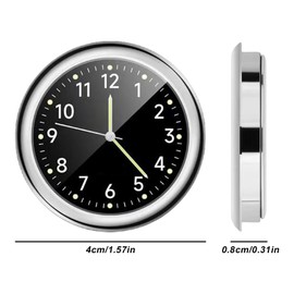 2 pieces car clock: mini vehicle dashboard dashboard clock, car air vent dashboard clock, car clock with double-sided sticker and ventilation clip, quartz car clock for car interior decoration, small