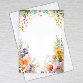 Wildflower Blank Note Cards with Envelopes Floral Wildflowers: Vibrant Wildflower Note Cards (Pack of 50 with Envelopes)