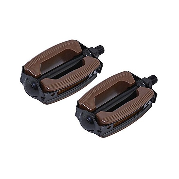 Lowrider Krate Rubber Pedals 1/2" Brown and Black. Works on 1 Piece cranks. Sold as a Pair. Bike Part for Cruiser, BMX, Trike, Bicycle Parts