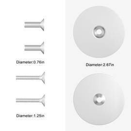RO6G Door Hole Cover Plate, 2-5/8" Diameter Round, Door Knob/Deadbolt Cover Plate, Door Hole Filler Plate, Brushed Satin Nickel Door Handle Hole Filler Plate - 2 Sets
