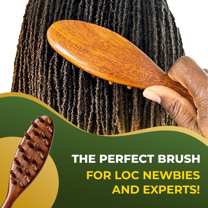 Sandalwood Dreadlocks Brush - Locsanity Natural Wooden Loc Brush with