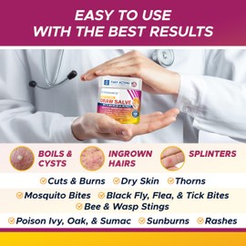 Pergenics Drawing Salve with Real Manuka Honey Ointment for Ingrown Hair, Boil & Cyst, Splinter Remover, Bug Spider Bites, Bee Sting, Mosquito bite Itch, Poison Ivy, Minor Cuts, Burns, 2 Oz