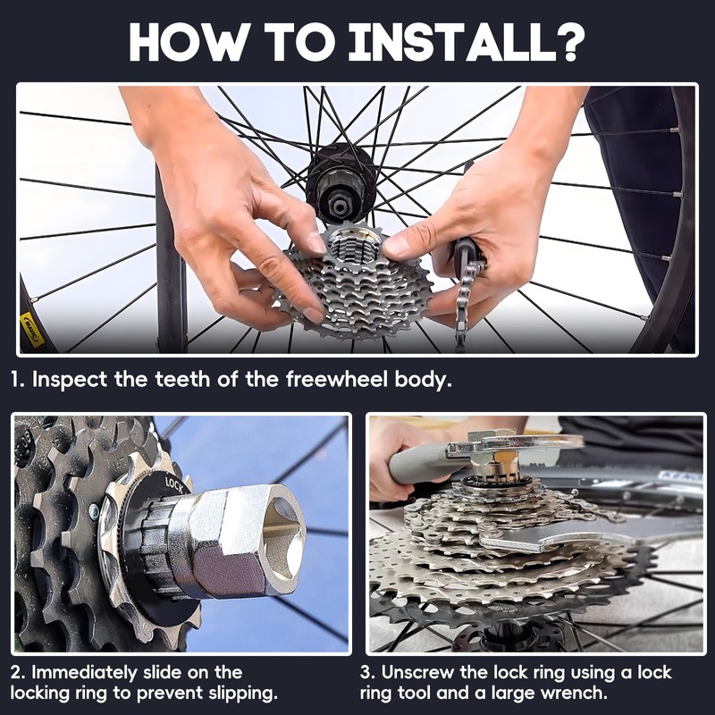 TAIXING Bicycle Chain Whip, Sprocket Puller Gear Puller Kit, Sprocket