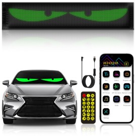 KZO LED Eyes for Trucks, 60 x 12 cm, Devil Eyes Light for Car, with App/Remote Control, DIY Text/Picture, Waterproof, Flexible LED Screen for Party/Business/Decoration, 1 Piece
