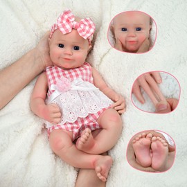 JIZHI Full Body Silicone Reborn Baby Dolls -16 Inch 5.73lb Weighted Full Platinum Silicone Realistic-Newborn Baby Doll Real Life Baby Dolls with Complete Accessories