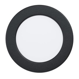 EGLO LED Einbaustrahler Fueva 6, runde Badezimmer Einbauleuchte, Badlampe Decke aus Kunststoff in Schwarz, Einbaustrahler flach, warmweiß-kaltweiß, IP44, ∅ 11,7 cm