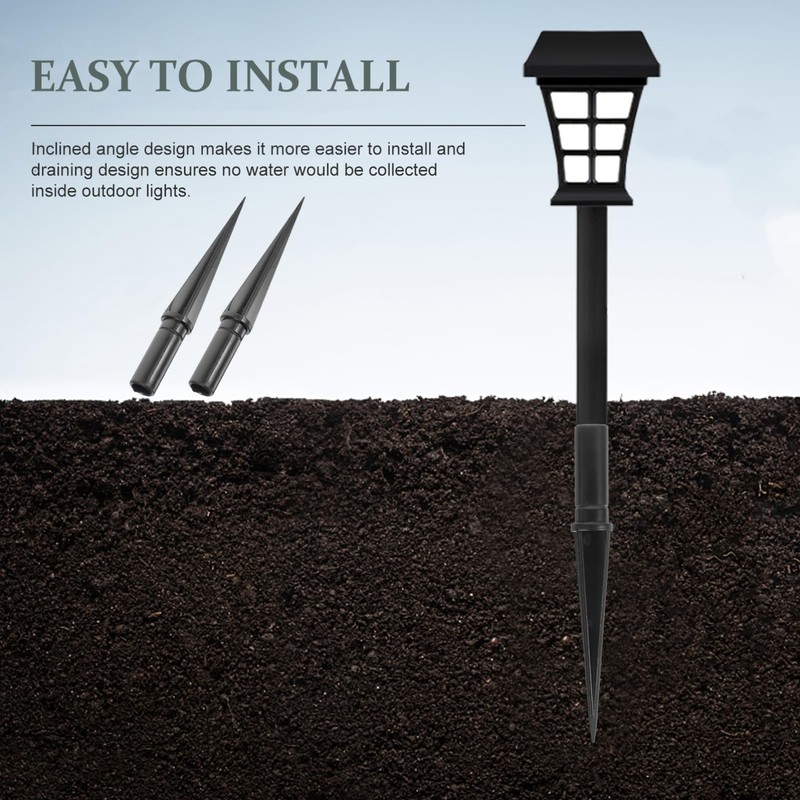 Veemoon 10pcs Solar Light Stakes Replacement Ground Spikes, Plastic Solar