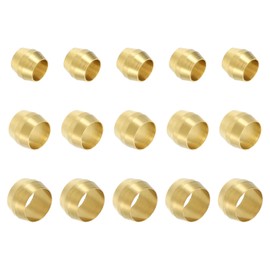 PATIKIL Brass Compression Sleeves Ferrules for 3/16" 1/4" 5/16" OD Tube, 90 Pack Brass Ferrule Fitting Brass Compression Tube Fitting Ring Assortment Kit for Air Water Pipe Line Fitting