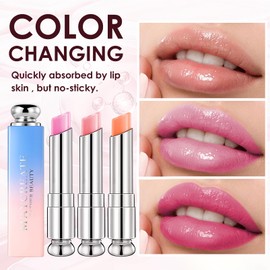 Colour Changing Lip Balm, 3pcs Tinted Lip Balm Jelly Lipstick Nutritious Moisturizer Lip Balm Natural Lip Protection Lip Repair Gifts For Teenage Girls