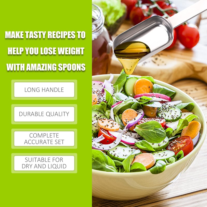 BERYLER 5PCS 1/4tsp (1.25ml) Single Measuring Spoon, Stainless Steel Long