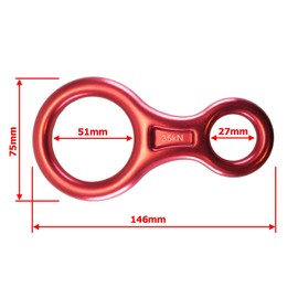 FregocS 8RING-BK Eight Ring Descender Descender, Convenient Set of 2, 3,500 kgf (35 KN), Aluminum, Black, Climbing, Rappelling