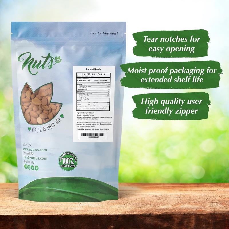 NUTS U.S. - Sweet Raw Apricot Kernels (Seeds) | Unpasteurized