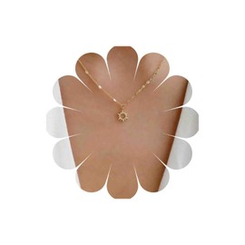 Iaceble Boho Cz Sun Necklace Choker Hollow Sun Pendant Necklace Gold Sunburst Necklace Minimalist Cz Paved Sunflower Necklace Jewelry for Women