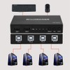 ASHATA 4 Port Smart KVM Switch USB Keyboard Mouse Synchronizer