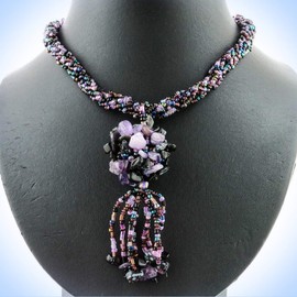 1 1/4" Necklace Opulent Mixed Gems Champagne Peacock Black Beaded Pendant Beads Unique Chic Crystal Rhinestone Elegant Jewelry Necklace For Women