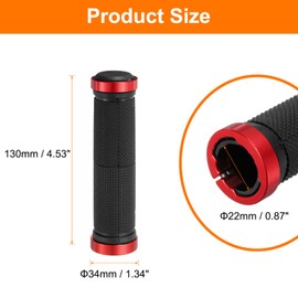 sourcing map 2 Pairs Bike Handlebar Grips Double Lock On Non-Slip Bicycle Grips Fit 7/8" Handlebars for Mountain Road Foldable MTB BMX Scooter Cruiser Tricycle, Red