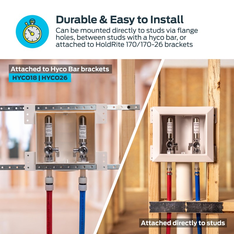 Holdrite HR-W-OB Drain, Replacement Washing Machine Outlet Box Accessories, White,