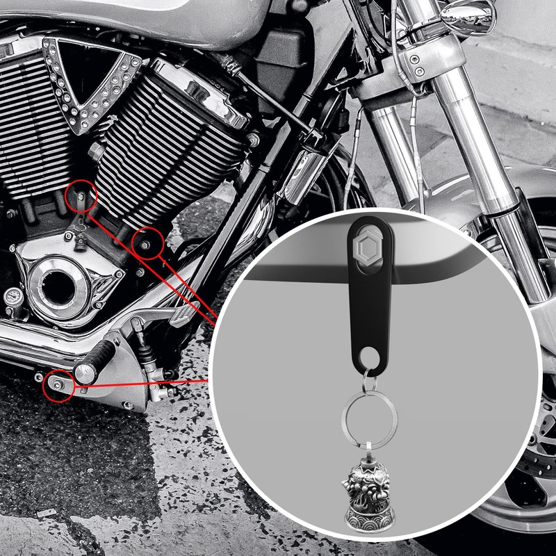 Huwane Motorcycle Bell Biker Guardian Luck Riding Bells Car Key