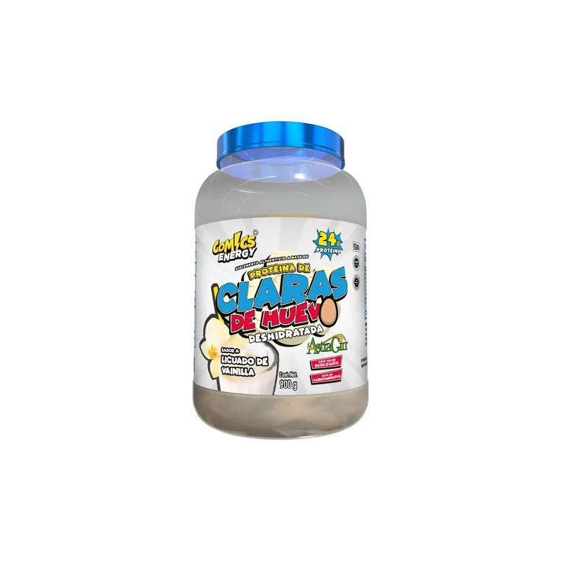 Proteínas Comics Energy 24g Claras Huevo Sabor Vainilla 900g