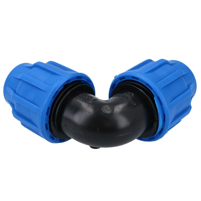 20 x 20mm MDPE Elbow 90 Degree Compression Coupling Fitting