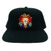 San Diego Zoo Colorful Lion Flat Brim Snapback Cap, Black