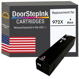 DoorStepInk Remanufactured in The USA Ink Cartridge Replacements for HP 972X 972 X 1 Black LF6T84AN for HP PageWide Managed P57750 dw PageWide Pro 400 Series 452dn 452dw 477dn 477dw 477dwt