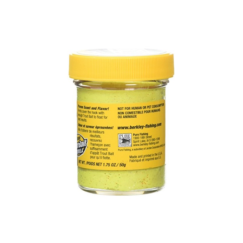 Berkley Powerbait Select Glitter Trout Bait, 642-1004954, Sunshine Yellow, 2