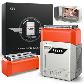 Electric Razor for Men, Compact Foil Shavers for Men, USB-C Rechargeable Electric Shaver, Travel Shavers for Men, Waterproof, Cordless,Portable Face Shaver with Travel Case & Replacement Head (Silver)